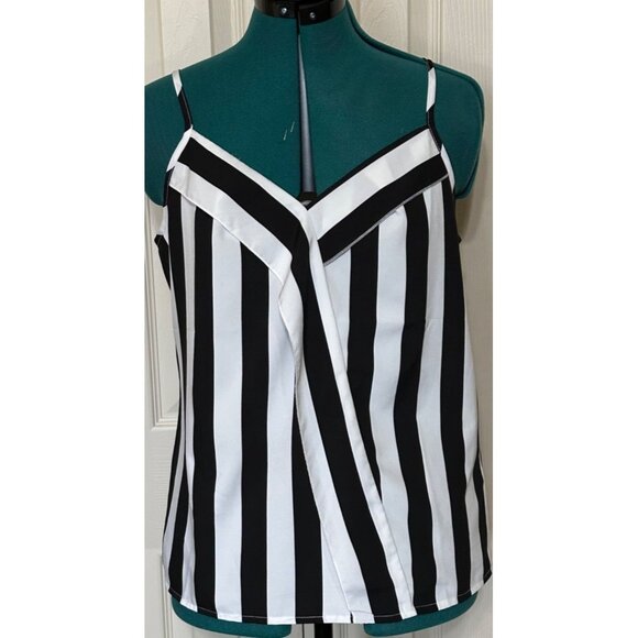 Shein Black Striped Camisole w/Spaghetti Straps 100% Polyester Women's Size M - Picture 1 of 13